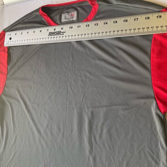 A4 Men’s Long Sleeve T-shirt size L, Solid Gray & Red - Picture 3 of 8